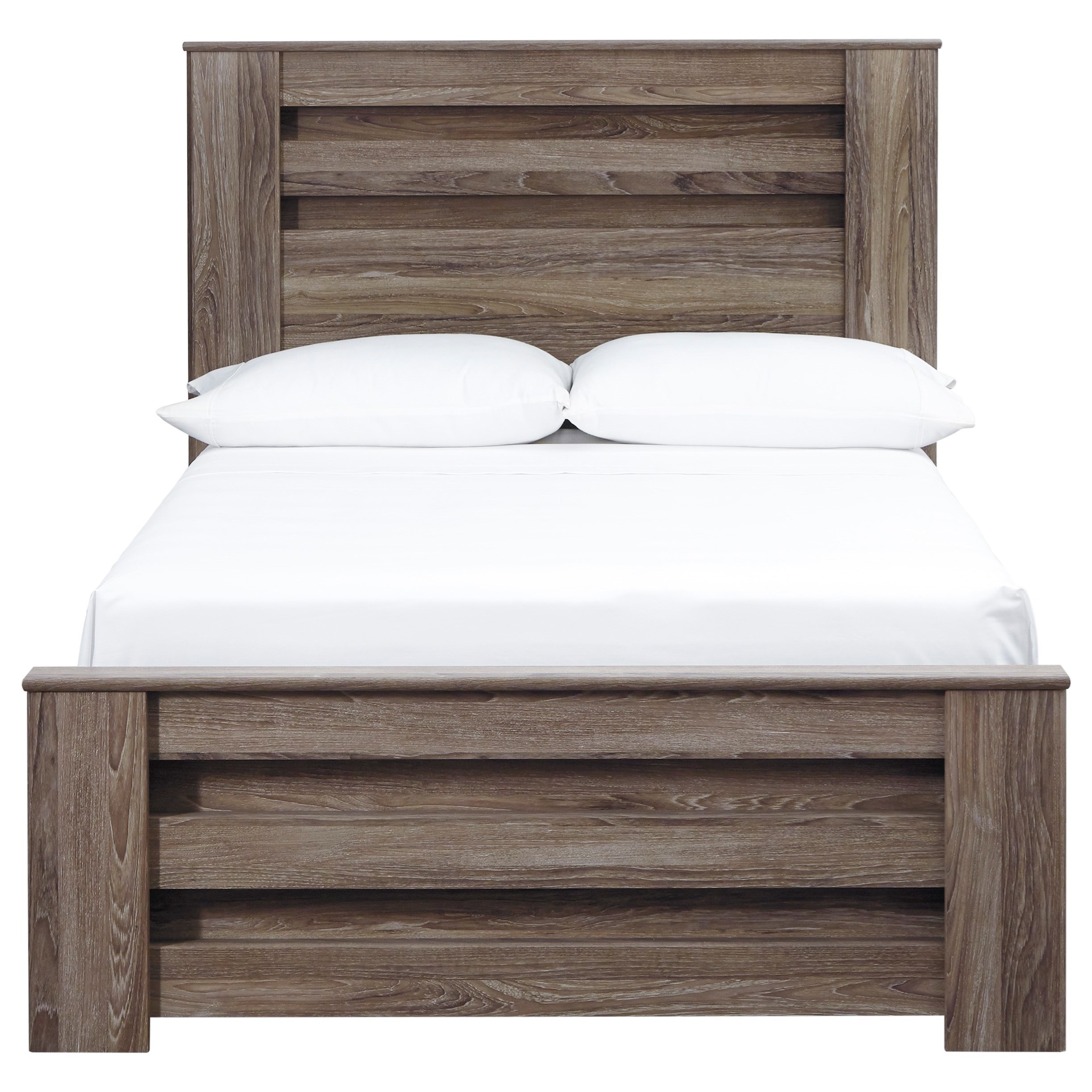 Signature Design by Ashley Zelen Full Panel Bed in Warm Gray Rustic